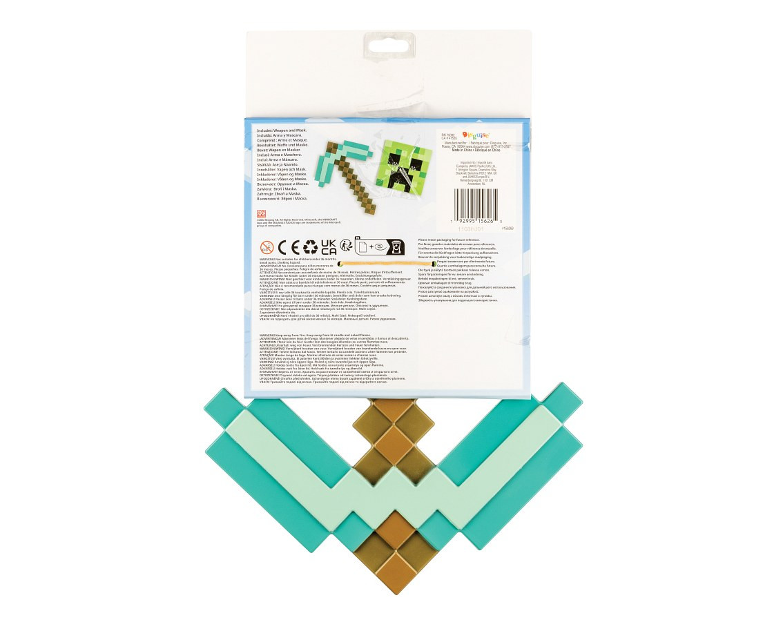 Minecraft Pickaxe and Mask set, (license), one size